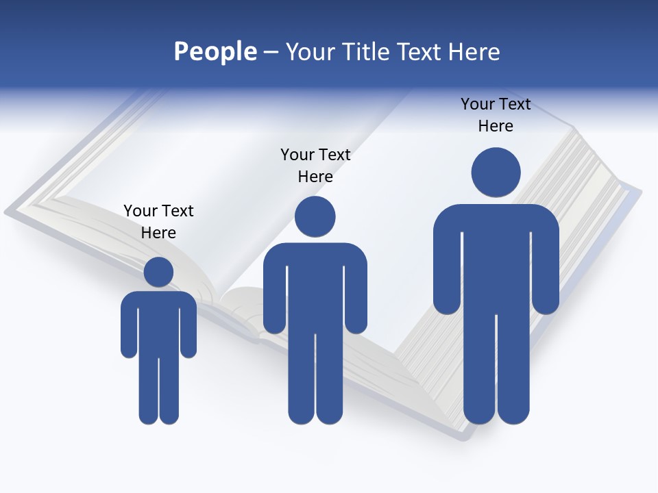 An Open Book On A White Background With A Blue Border PowerPoint Template