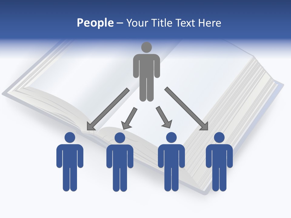 An Open Book On A White Background With A Blue Border PowerPoint Template