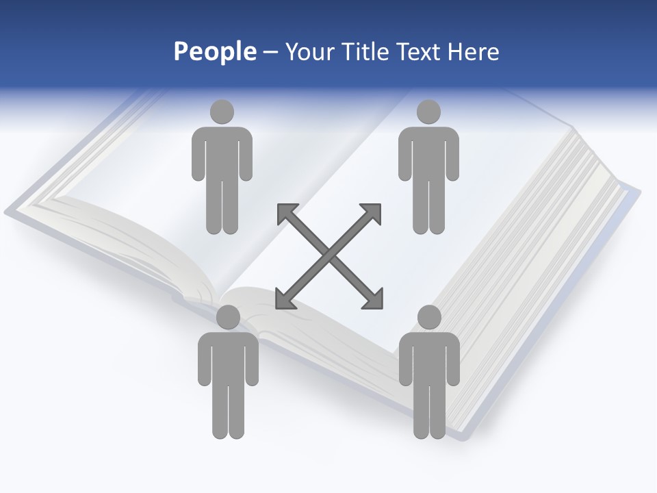 An Open Book On A White Background With A Blue Border PowerPoint Template