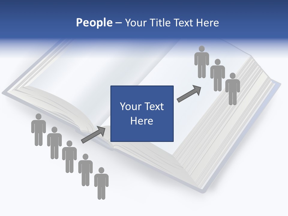 An Open Book On A White Background With A Blue Border PowerPoint Template