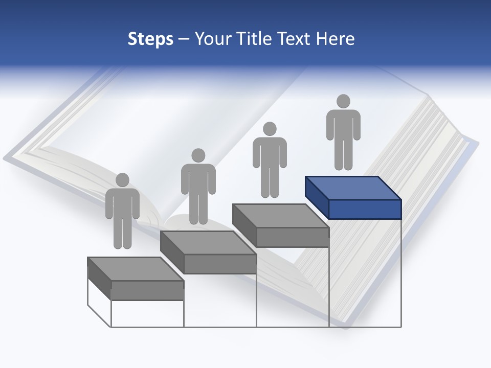 An Open Book On A White Background With A Blue Border PowerPoint Template