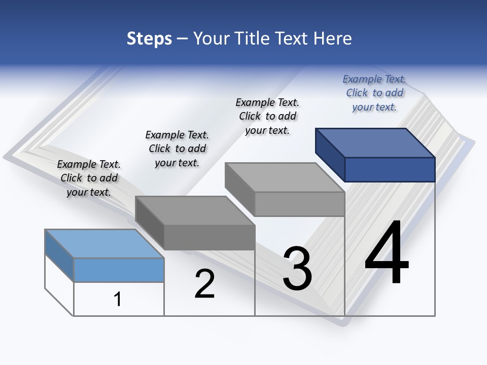 An Open Book On A White Background With A Blue Border PowerPoint Template