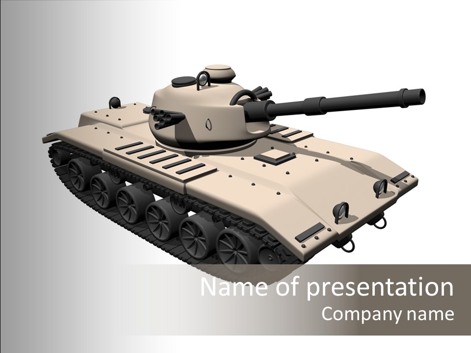 A Tank With A Gun On Top Of It PowerPoint Template