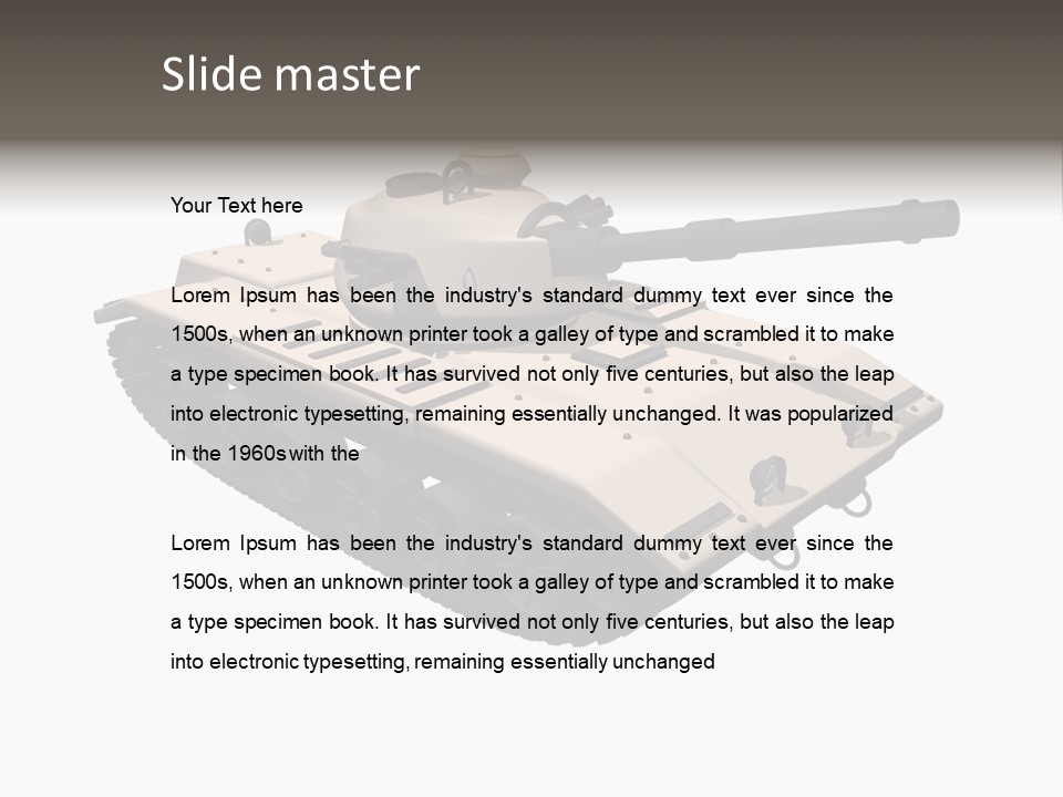 A Tank With A Gun On Top Of It PowerPoint Template