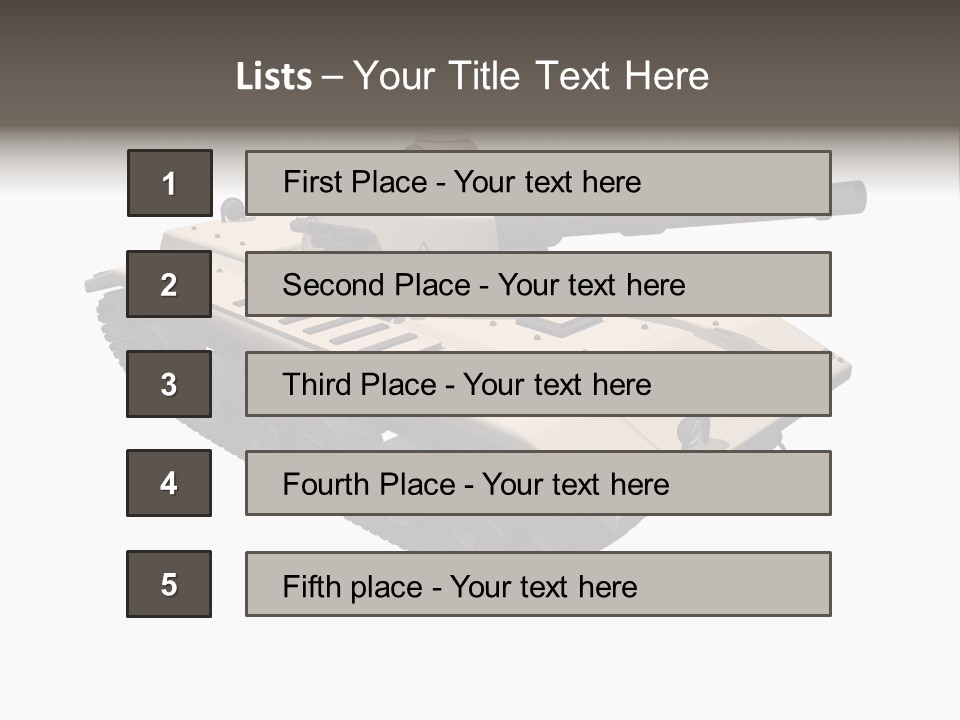 A Tank With A Gun On Top Of It PowerPoint Template