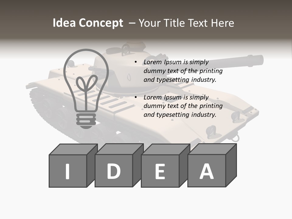 A Tank With A Gun On Top Of It PowerPoint Template