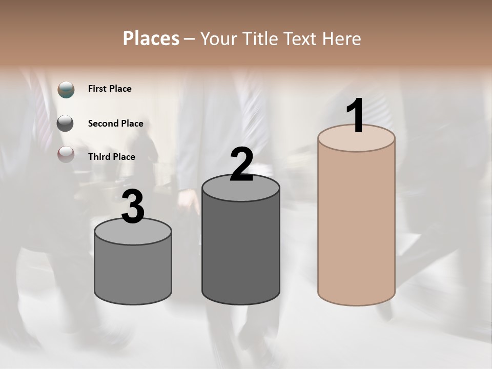 A Group Of Business People Walking Down A Street PowerPoint Template