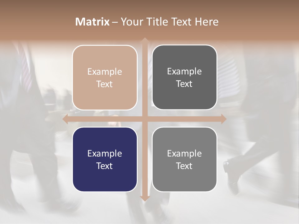 A Group Of Business People Walking Down A Street PowerPoint Template