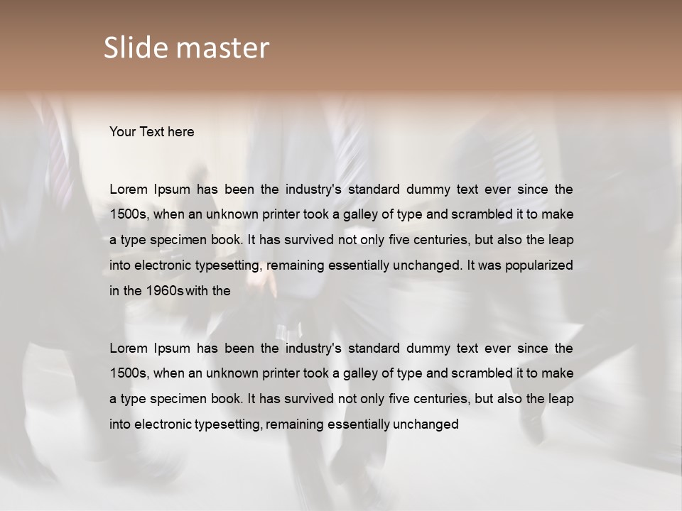 A Group Of Business People Walking Down A Street PowerPoint Template