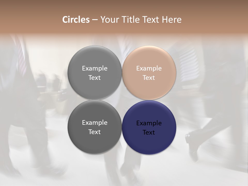 A Group Of Business People Walking Down A Street PowerPoint Template