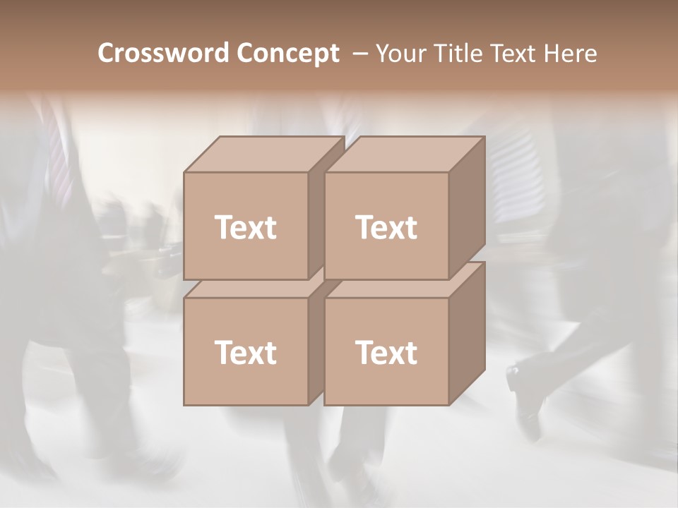 A Group Of Business People Walking Down A Street PowerPoint Template