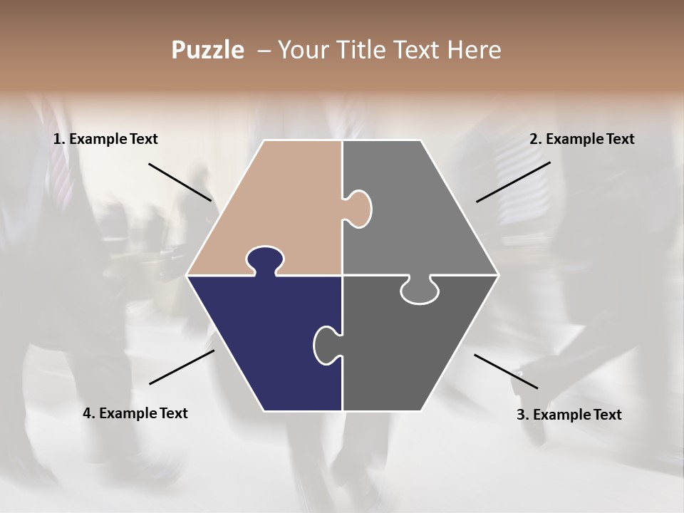 A Group Of Business People Walking Down A Street PowerPoint Template