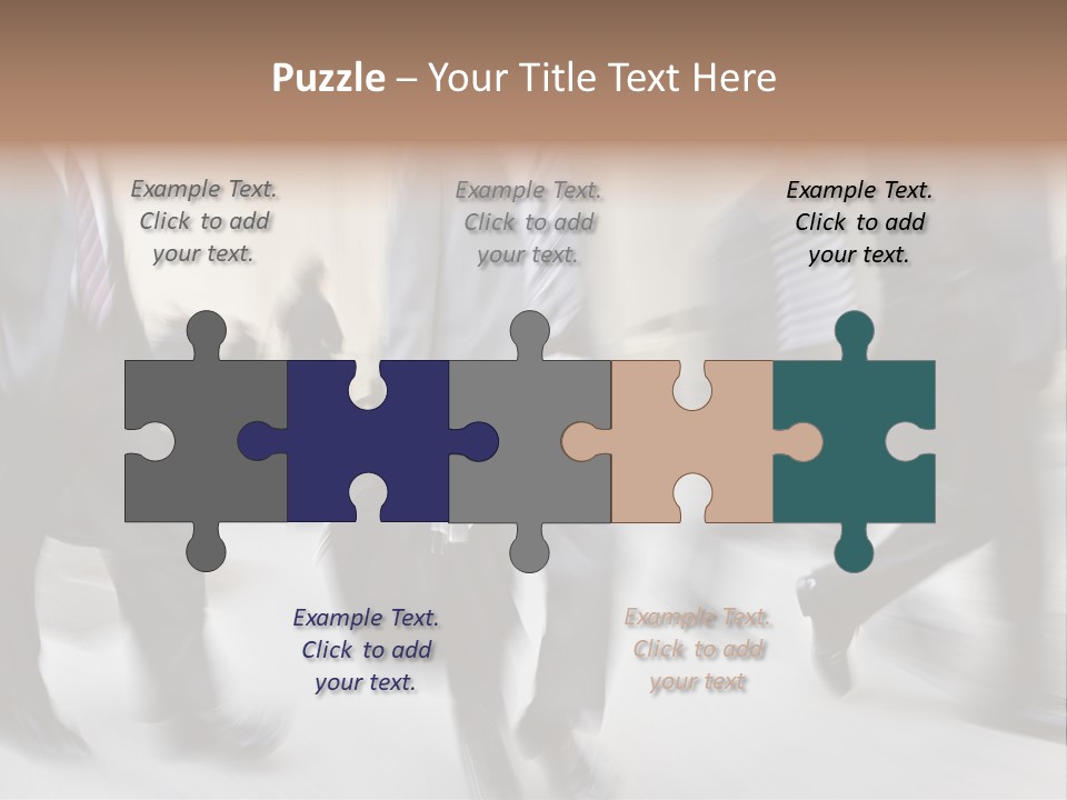 A Group Of Business People Walking Down A Street PowerPoint Template