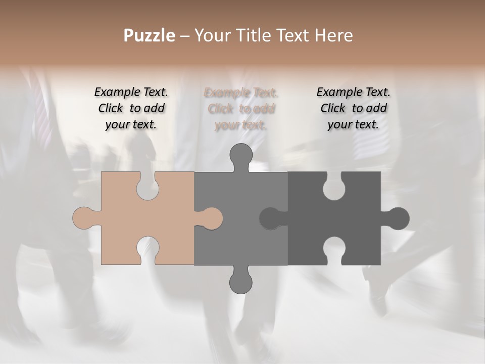 A Group Of Business People Walking Down A Street PowerPoint Template