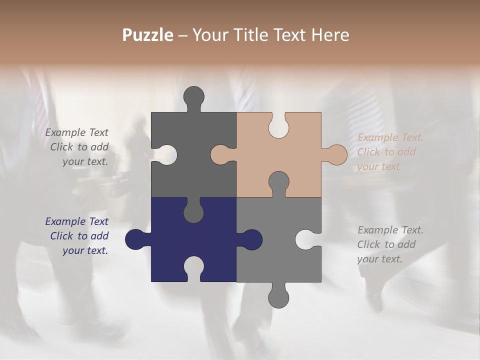 A Group Of Business People Walking Down A Street PowerPoint Template