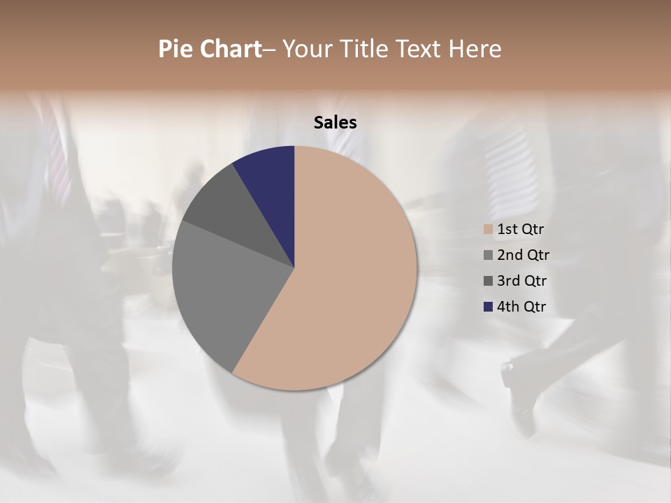 A Group Of Business People Walking Down A Street PowerPoint Template