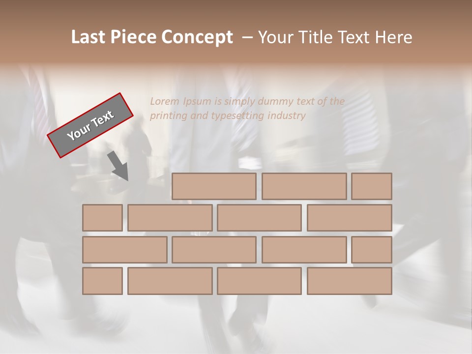 A Group Of Business People Walking Down A Street PowerPoint Template