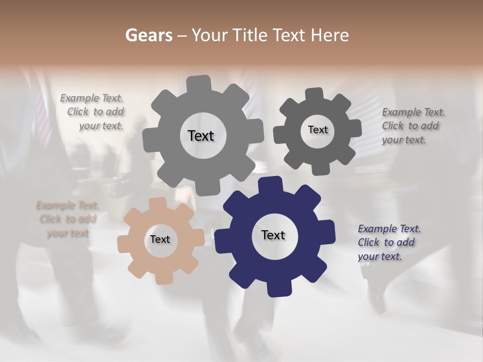 A Group Of Business People Walking Down A Street PowerPoint Template