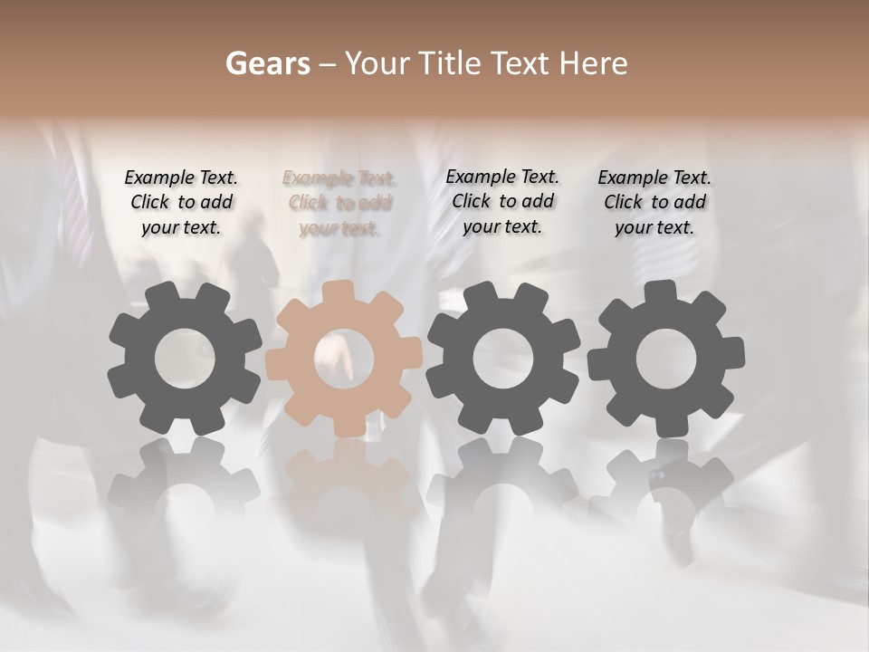 A Group Of Business People Walking Down A Street PowerPoint Template