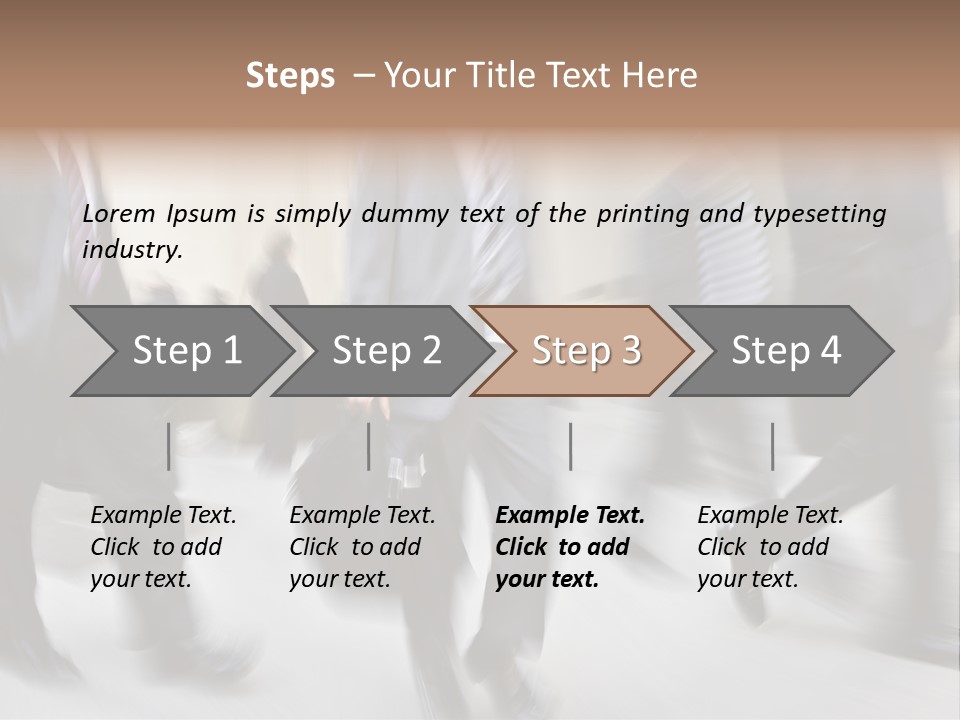 A Group Of Business People Walking Down A Street PowerPoint Template