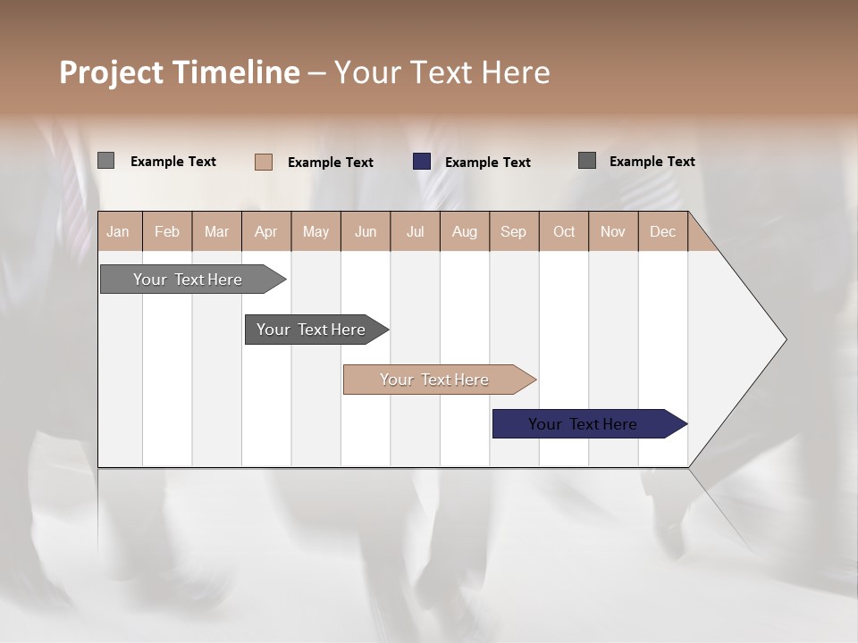 A Group Of Business People Walking Down A Street PowerPoint Template