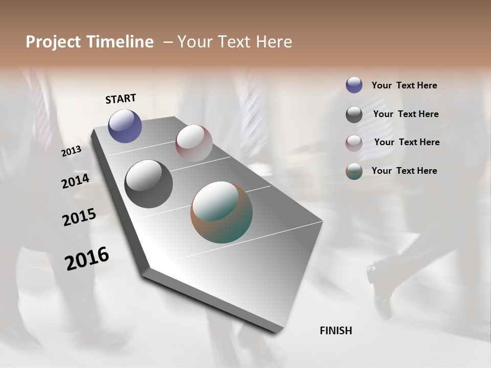 A Group Of Business People Walking Down A Street PowerPoint Template