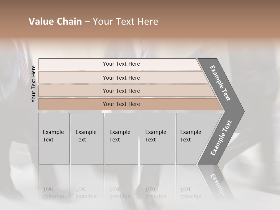 A Group Of Business People Walking Down A Street PowerPoint Template
