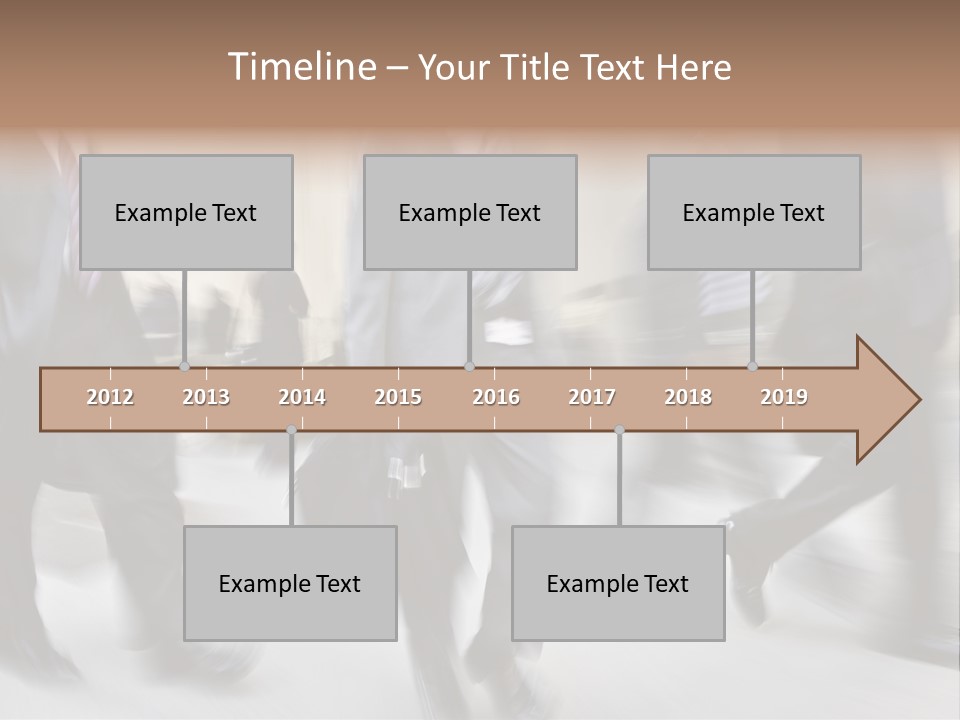 A Group Of Business People Walking Down A Street PowerPoint Template