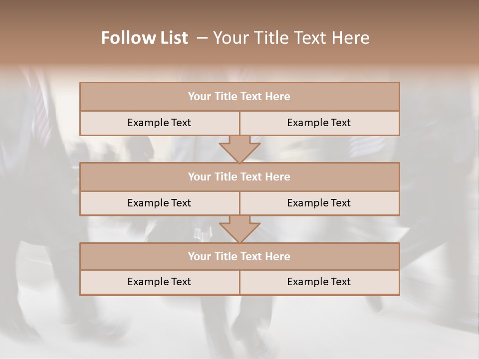 A Group Of Business People Walking Down A Street PowerPoint Template