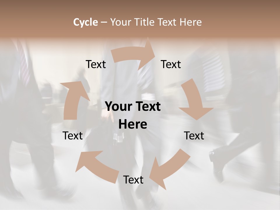 A Group Of Business People Walking Down A Street PowerPoint Template