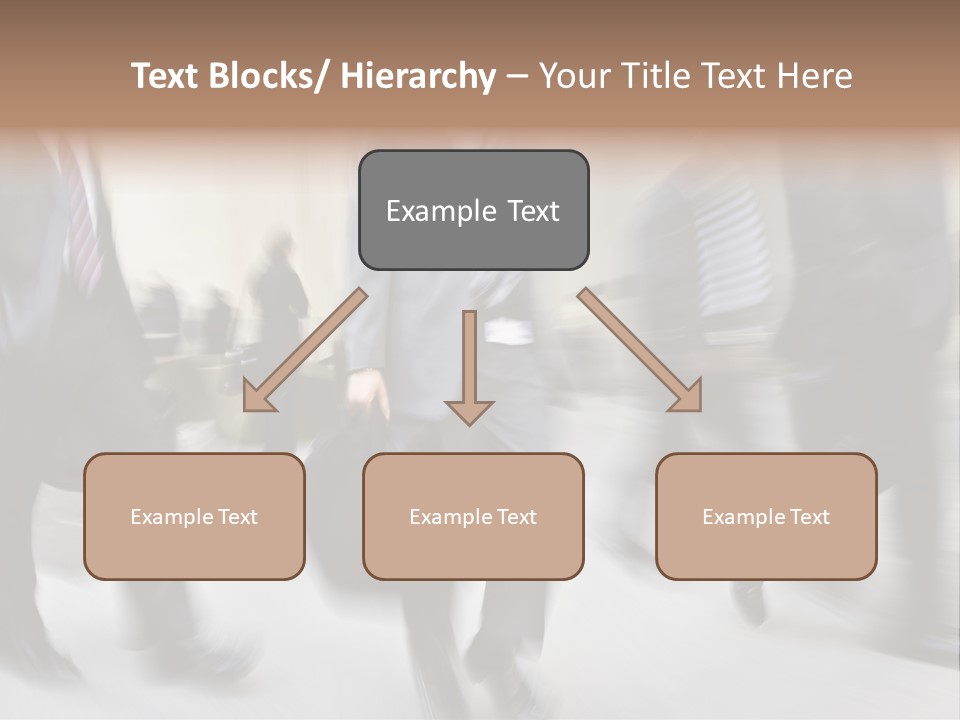 A Group Of Business People Walking Down A Street PowerPoint Template