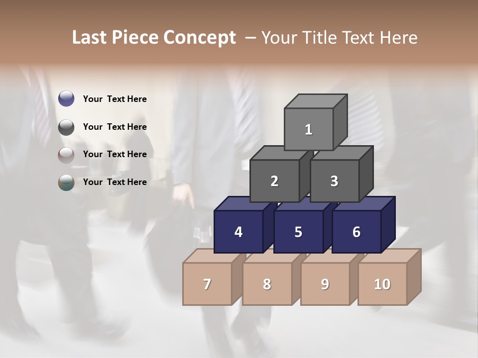 A Group Of Business People Walking Down A Street PowerPoint Template