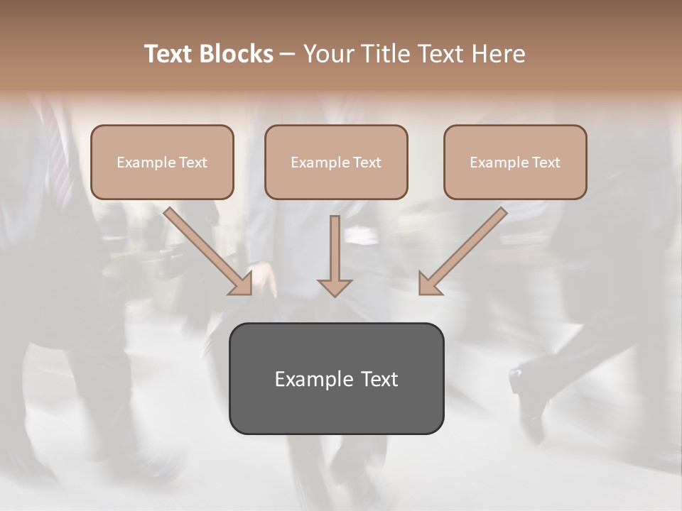 A Group Of Business People Walking Down A Street PowerPoint Template
