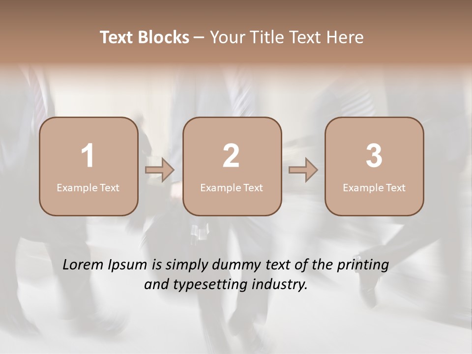 A Group Of Business People Walking Down A Street PowerPoint Template