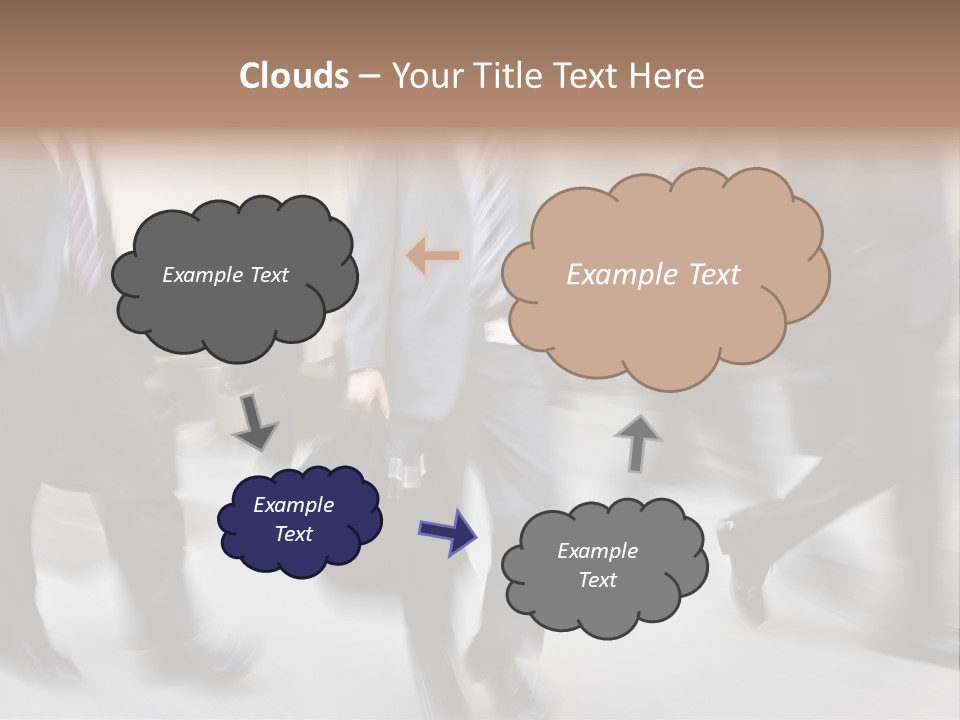 A Group Of Business People Walking Down A Street PowerPoint Template