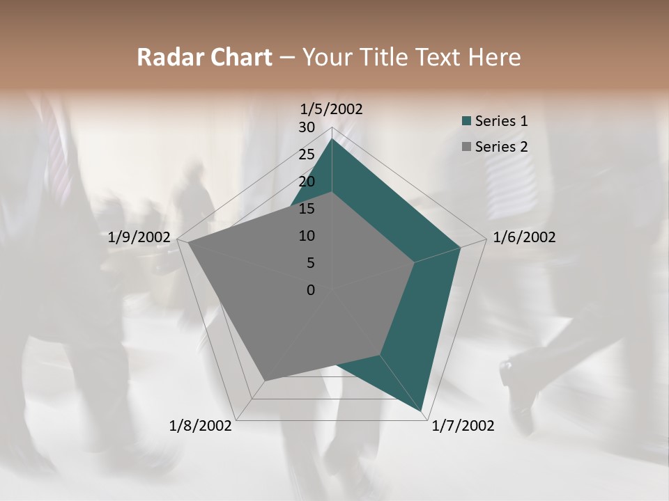 A Group Of Business People Walking Down A Street PowerPoint Template
