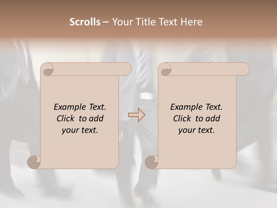 A Group Of Business People Walking Down A Street PowerPoint Template