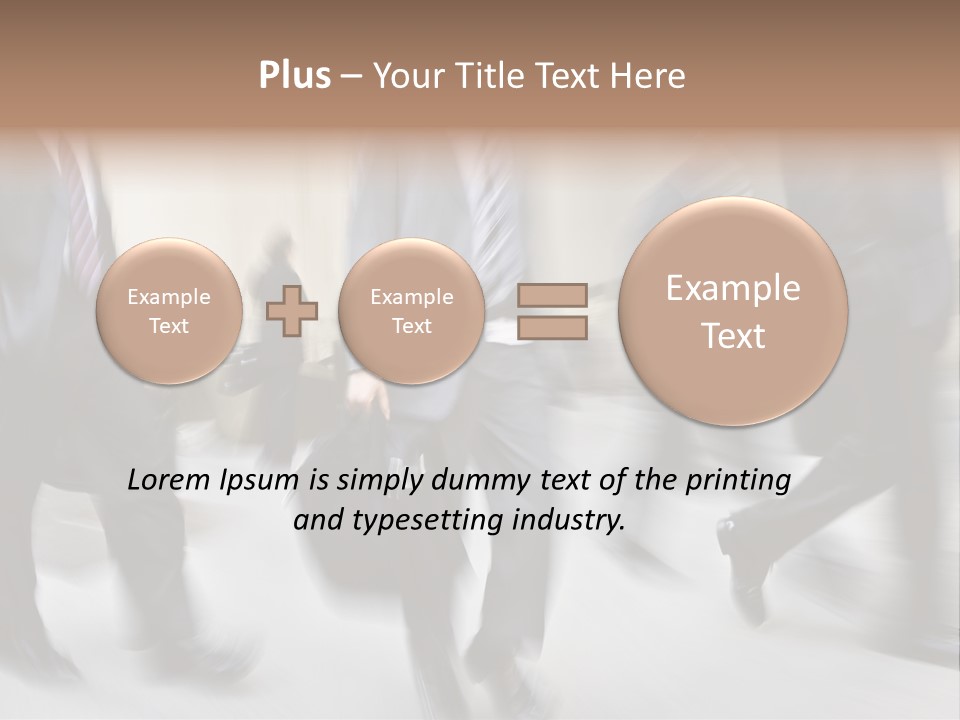 A Group Of Business People Walking Down A Street PowerPoint Template