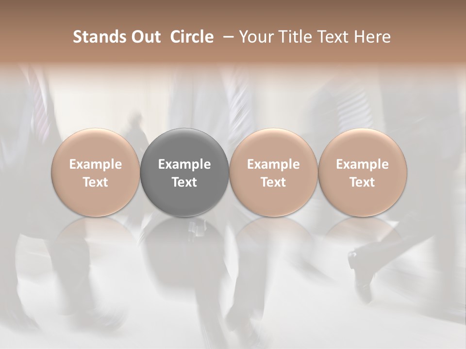 A Group Of Business People Walking Down A Street PowerPoint Template