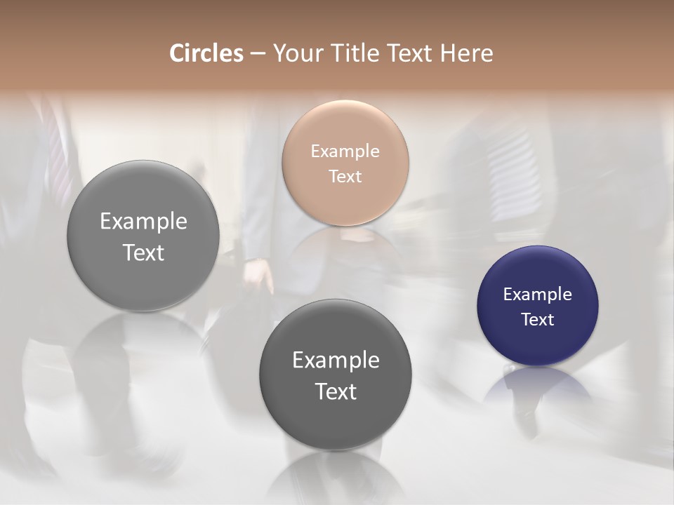 A Group Of Business People Walking Down A Street PowerPoint Template