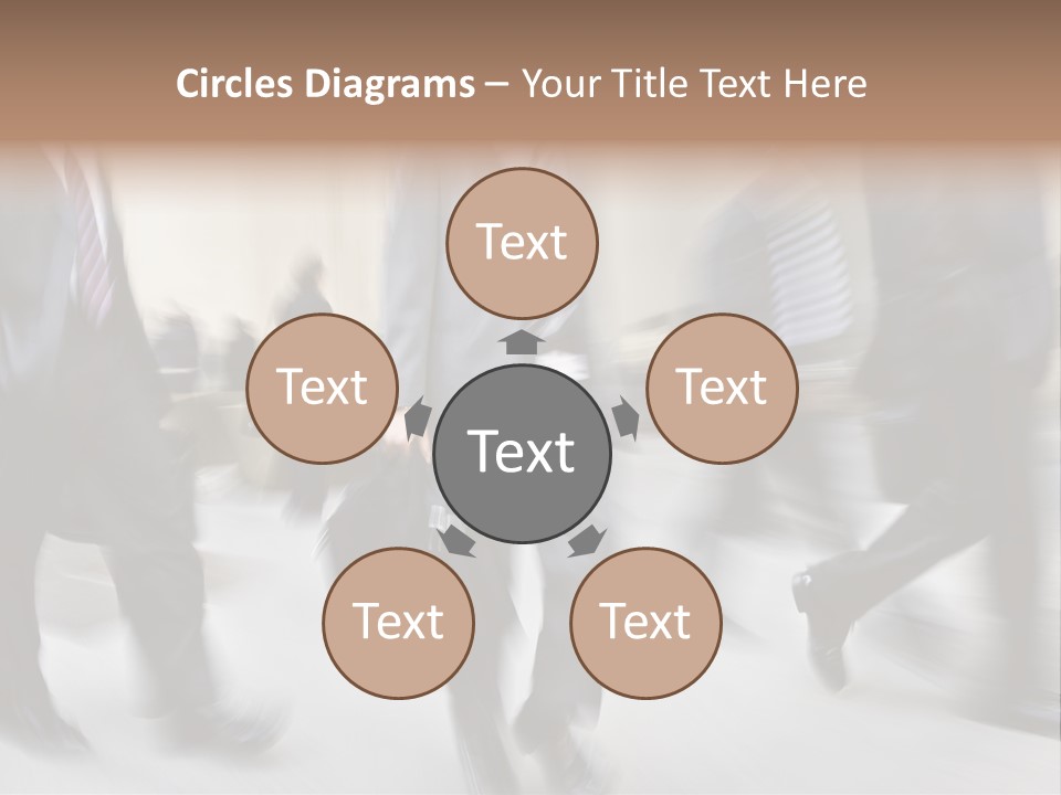 A Group Of Business People Walking Down A Street PowerPoint Template