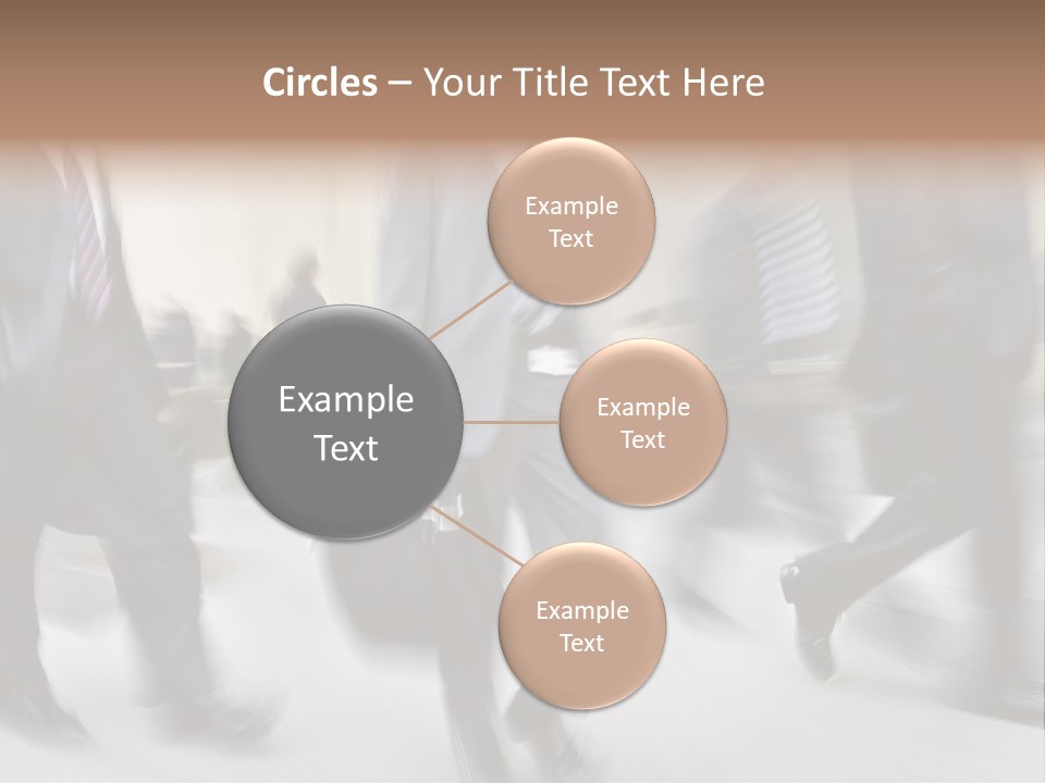 A Group Of Business People Walking Down A Street PowerPoint Template