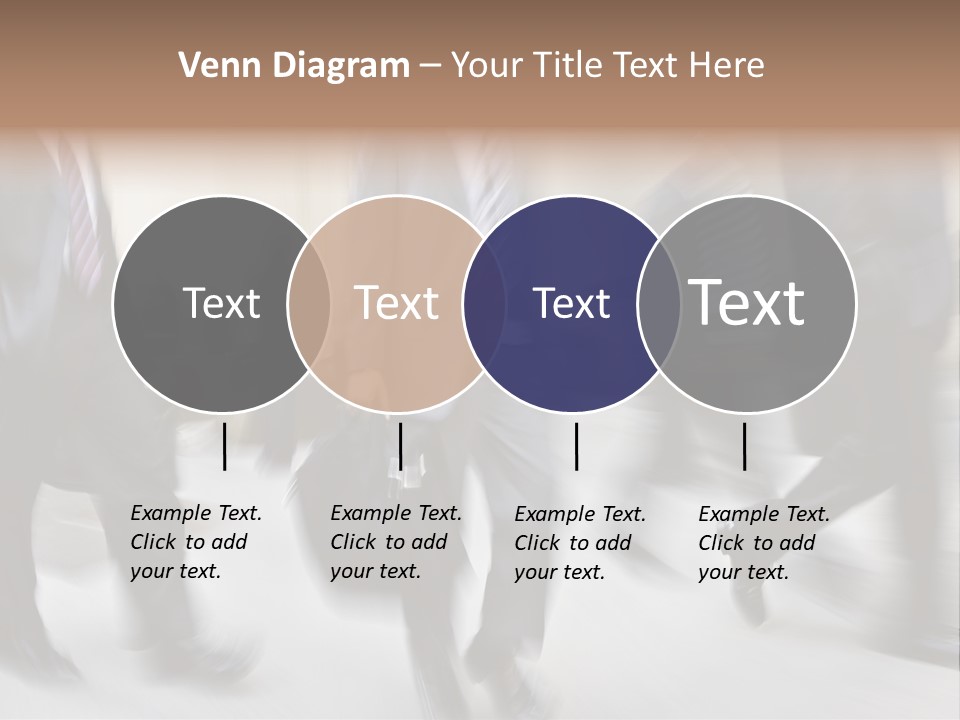 A Group Of Business People Walking Down A Street PowerPoint Template