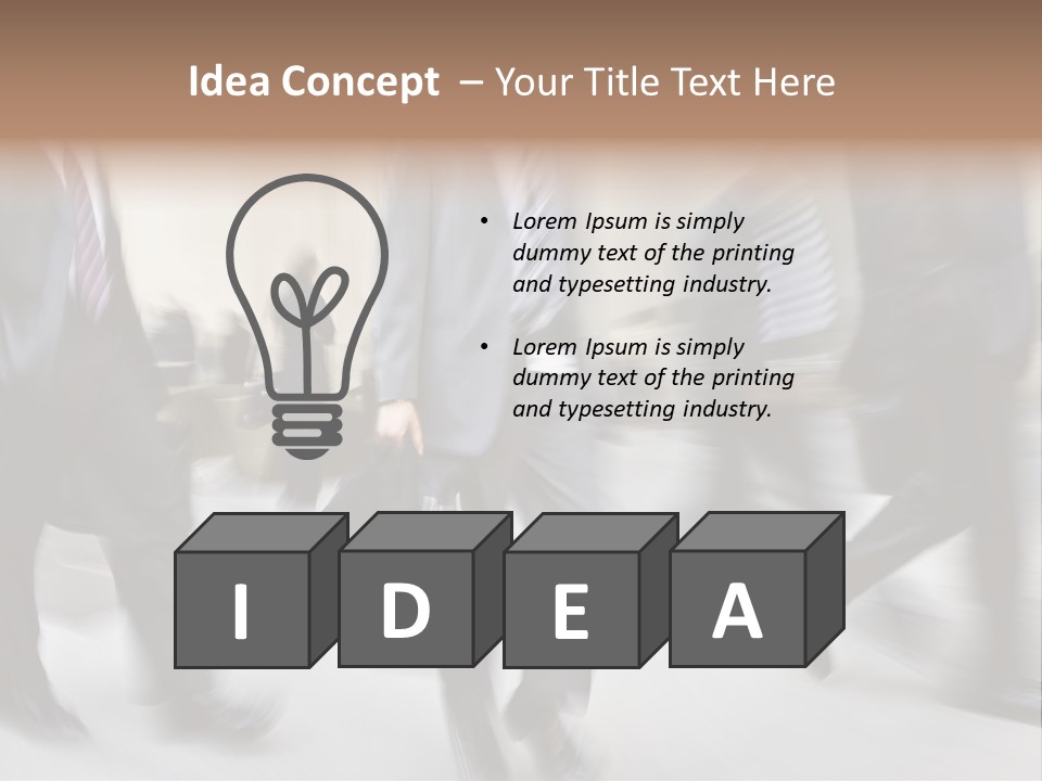 A Group Of Business People Walking Down A Street PowerPoint Template