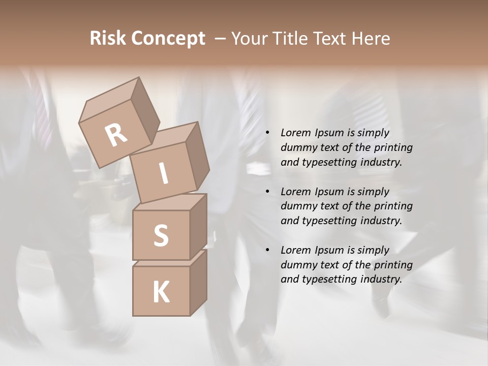 A Group Of Business People Walking Down A Street PowerPoint Template