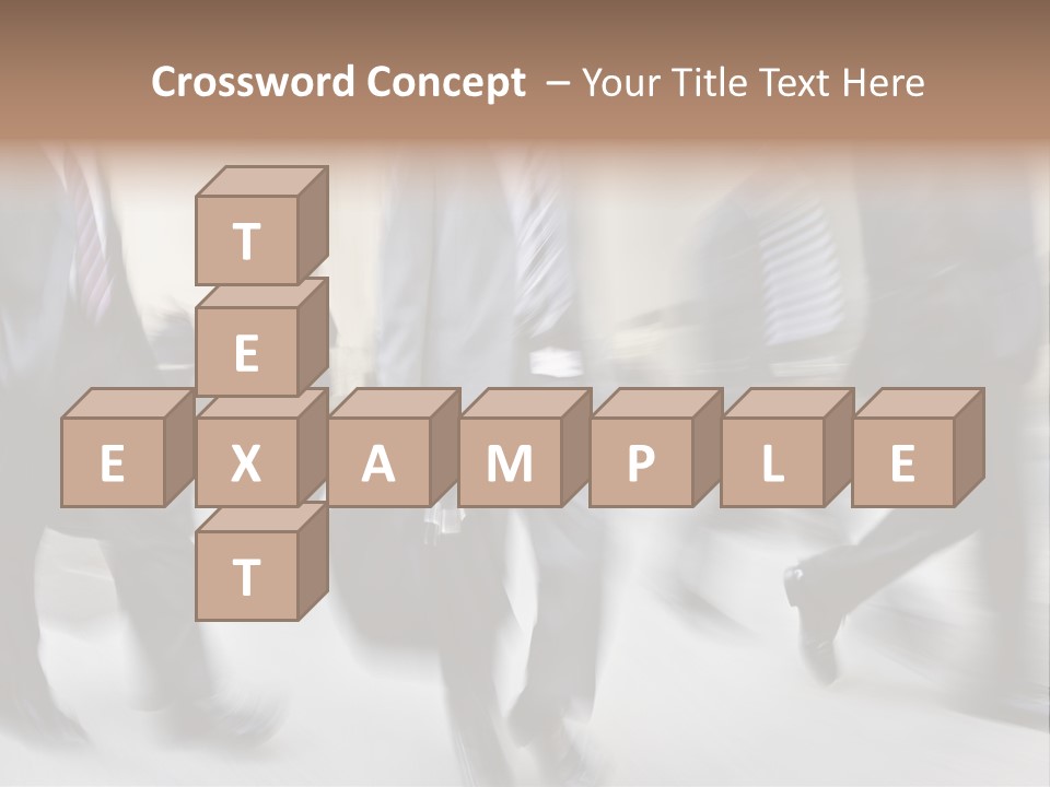 A Group Of Business People Walking Down A Street PowerPoint Template