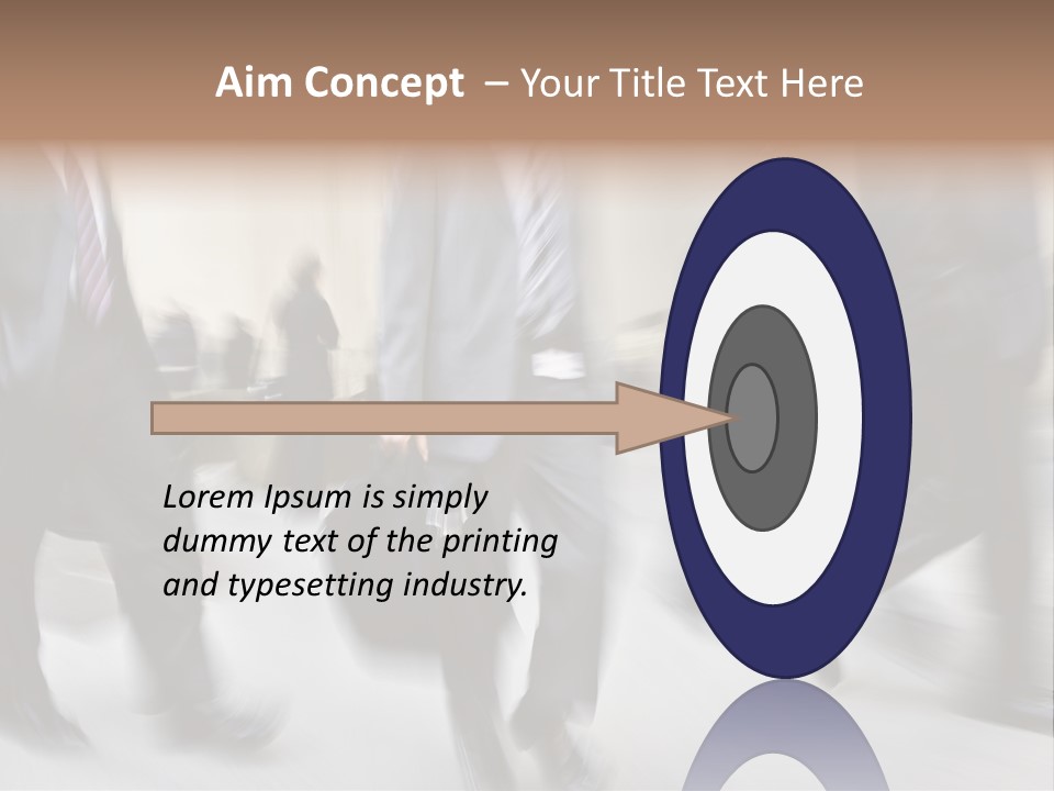 A Group Of Business People Walking Down A Street PowerPoint Template