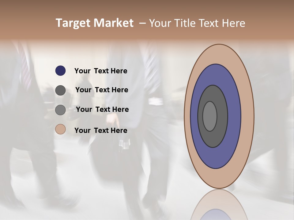 A Group Of Business People Walking Down A Street PowerPoint Template