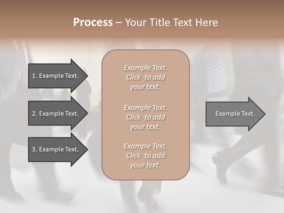 A Group Of Business People Walking Down A Street PowerPoint Template