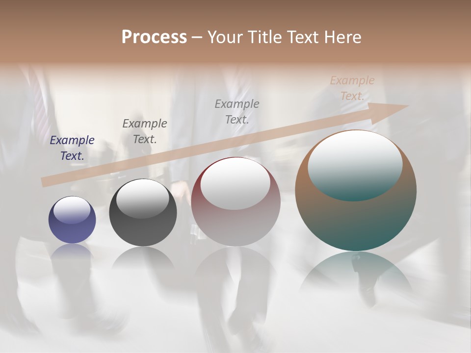 A Group Of Business People Walking Down A Street PowerPoint Template